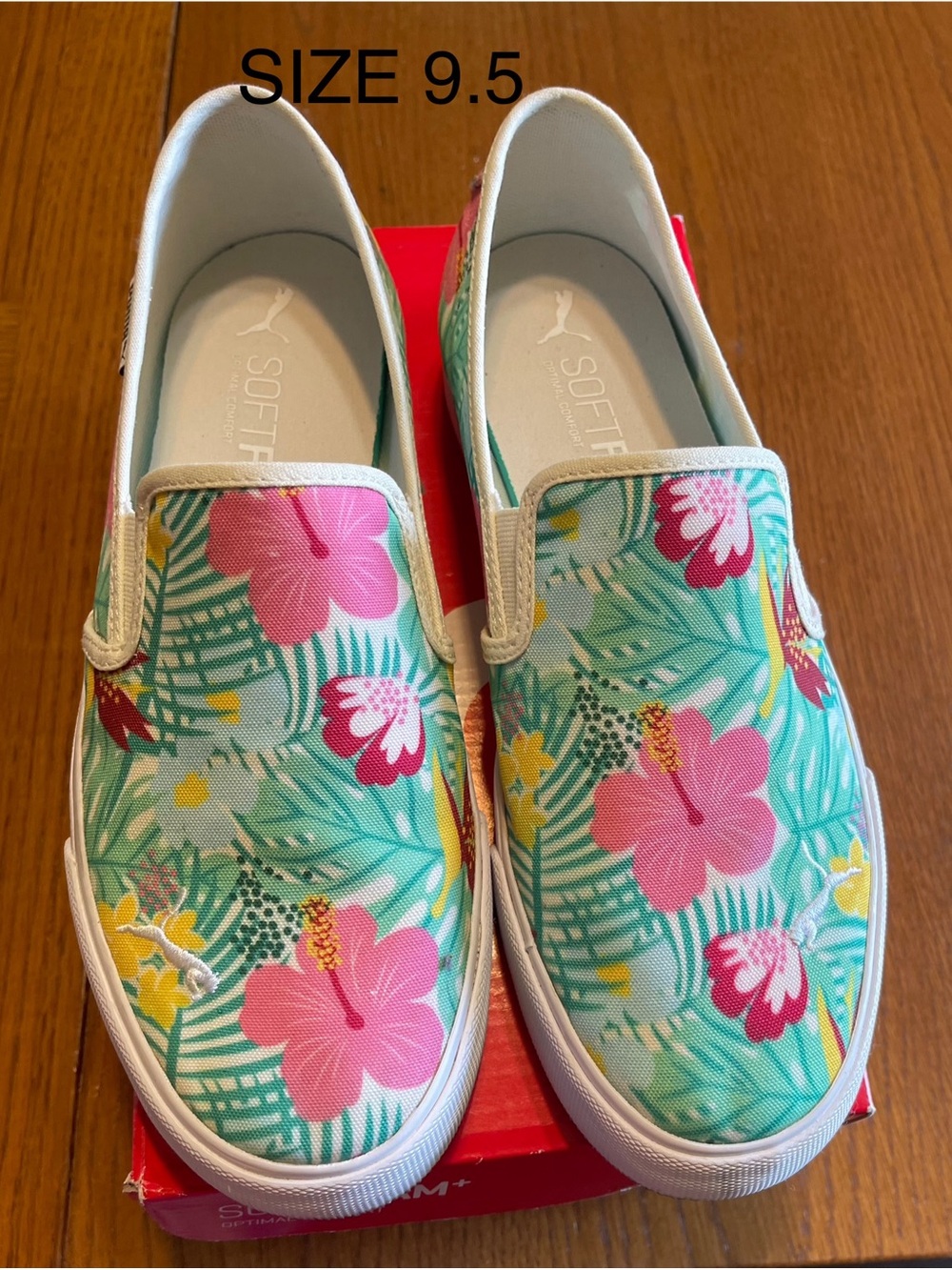 Puma Slip-On Sneakers in Turquoise, Pink & Yellow Floral Print